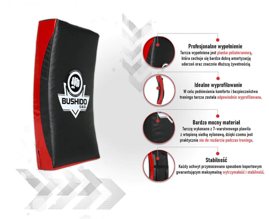 BUSHIDO duża tarcza treningowa profilowana czarna